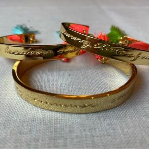 New Three Lilly Pulitzer Gold tone Tassel bracelets